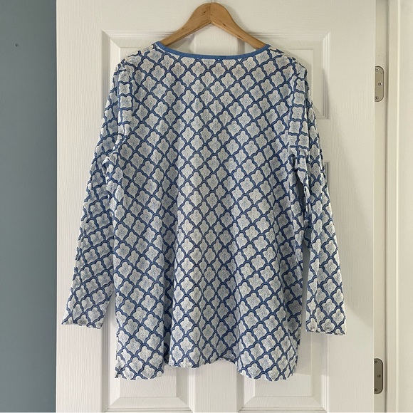 J. Jill Blue Cotton Blouse Large - Picture 4 of 7